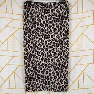 Vince Camuto Animal Print Leopard Knee Length Bodycon Pencil Skirt Size L NWTi